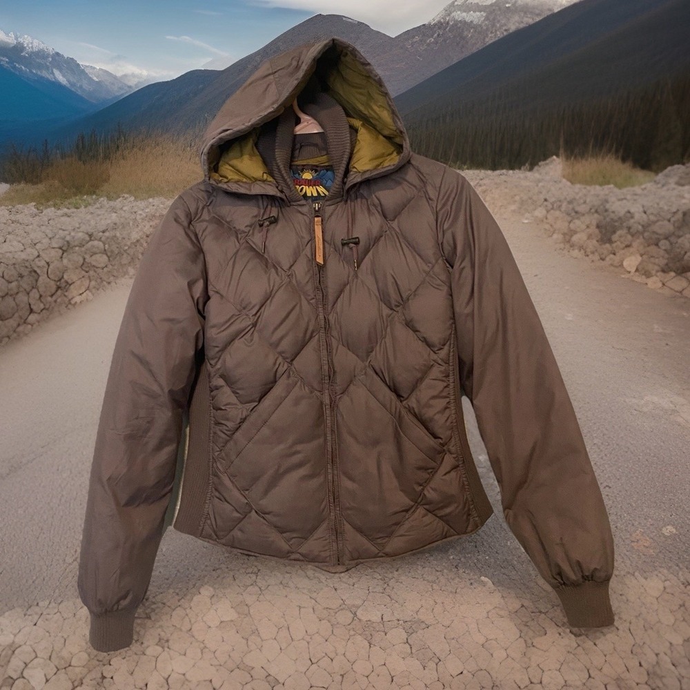 Bauer Down Skyliner Retro Women's Puffer Jacket Plum Sm Eddie Bauer Hooded Y2K‎